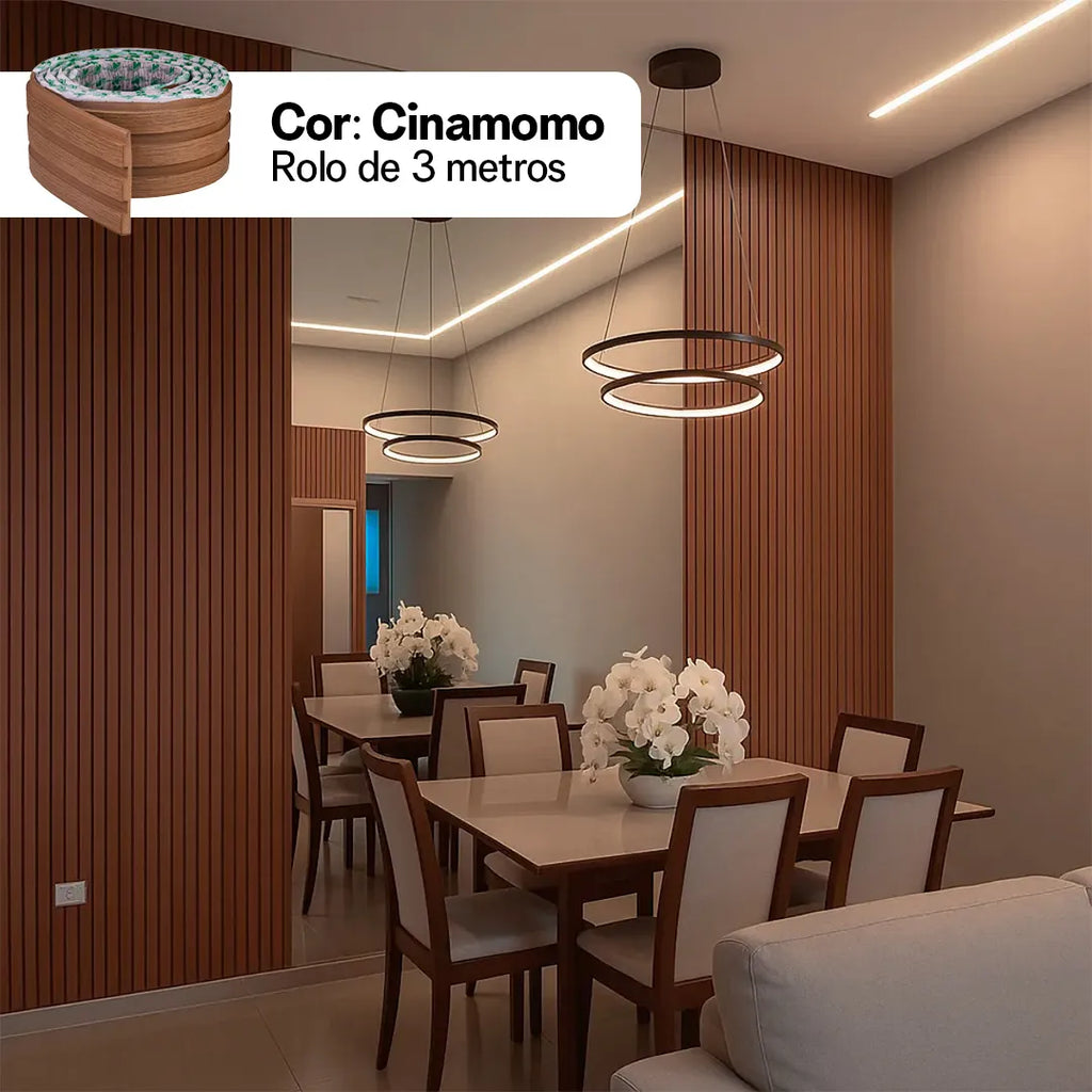 Kit Painel Ripado Autocolante 3M Laminado  | Linha Madeto | TOP